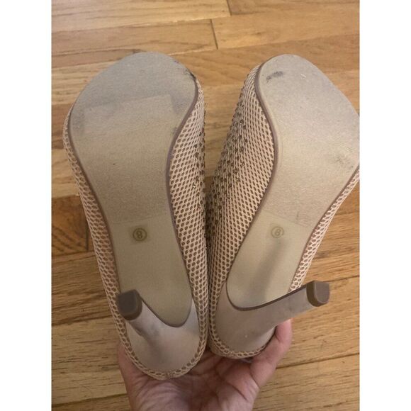 Jacobies Women's Peep Toe Mesh Ankle Booties Rhinestones & Stiletto Heels Size 8 - Picture 6 of 8